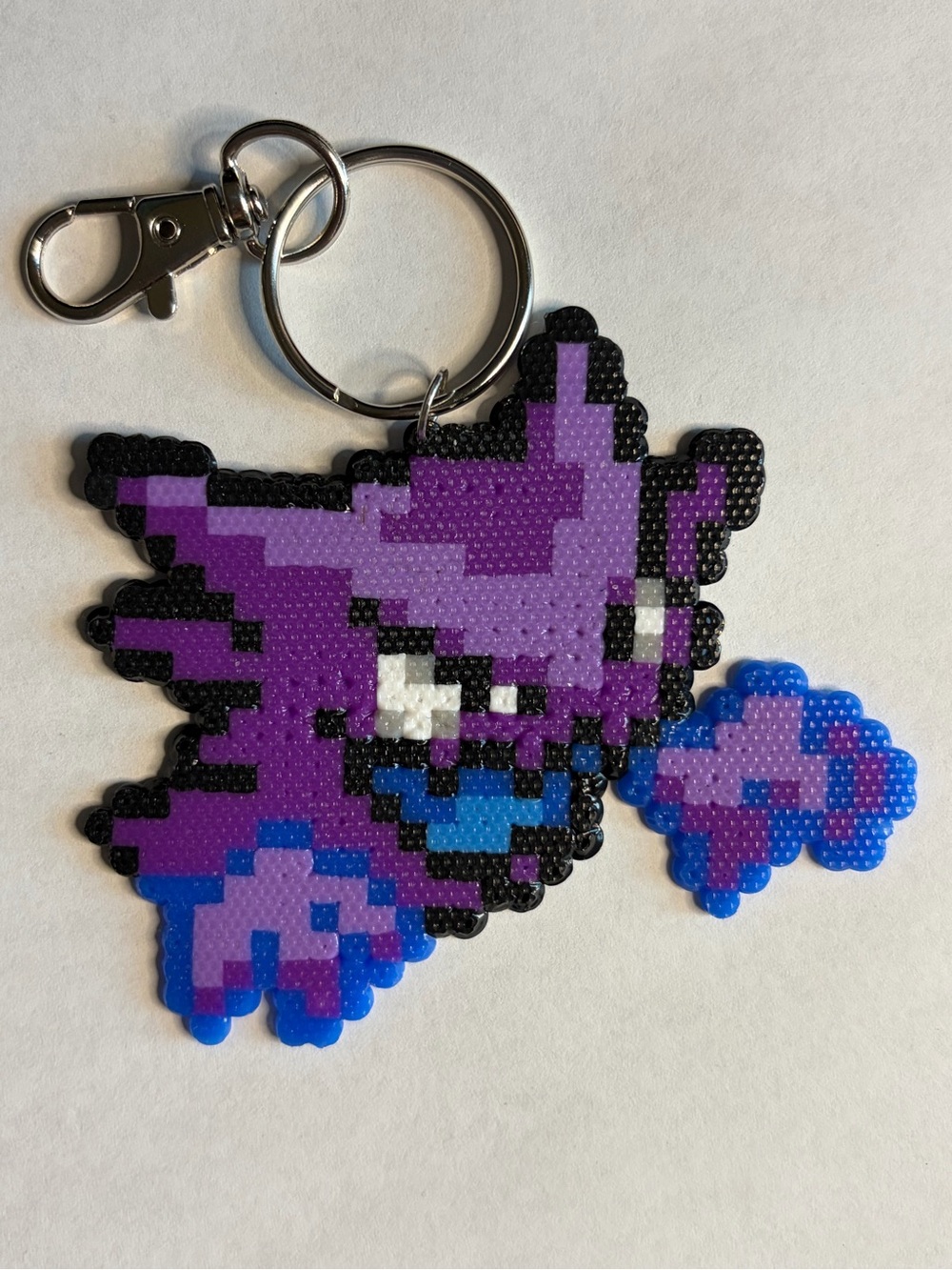 Pokemon Shiny Haunter Pixel Art Keychain in Purple, Black, Blue